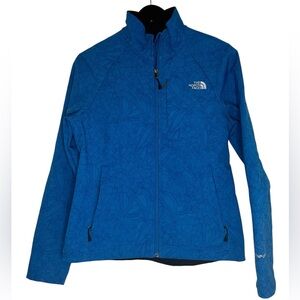 North Face Women's Blue Jacket Floral Pattern TNF Apex Bionic Medium Soft Shell